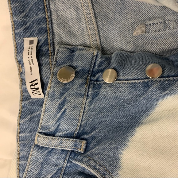 ZARA - High Waisted, Straight Leg Tie-Dye Jeans - Denim - Women’s 4 (EUR 36) - Picture 9 of 10